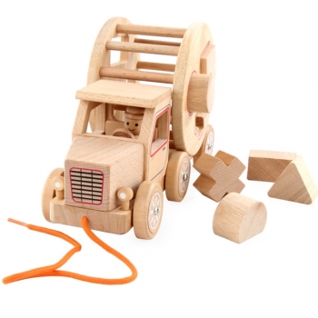 Wooden Toy Car with Puzzle