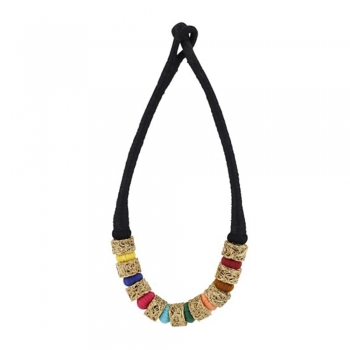 Multi-colored string necklace