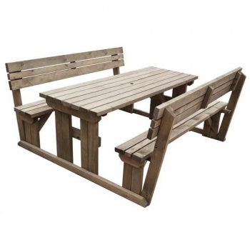 Public place bench and table sets