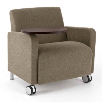 Capacity Oversized Vinyl Guest Chair with Tablet Arm