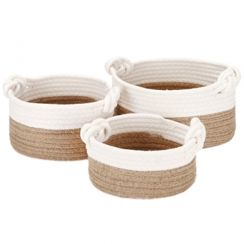 Knit cotton baskets for firewood storage