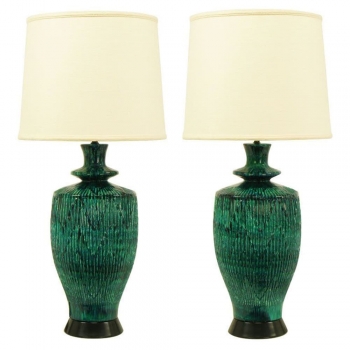 Green Pattern Bedroom Lamps