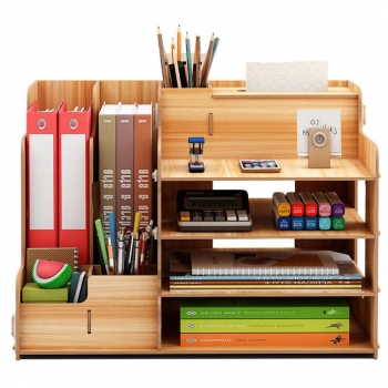 Adjustable Wood Office Desk Drawer Stand Organizer
