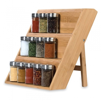 Large wooden countertop spice rack
