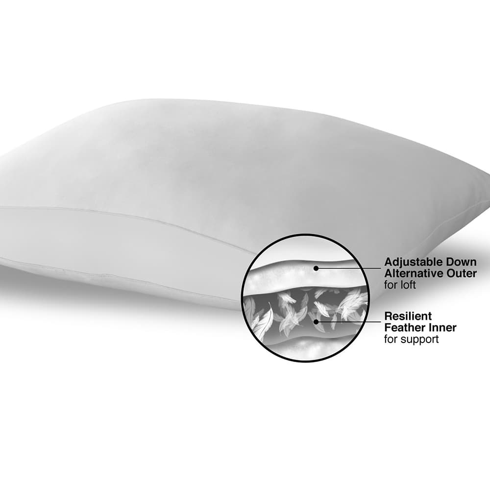 Hollander Superside Pillow, King, White