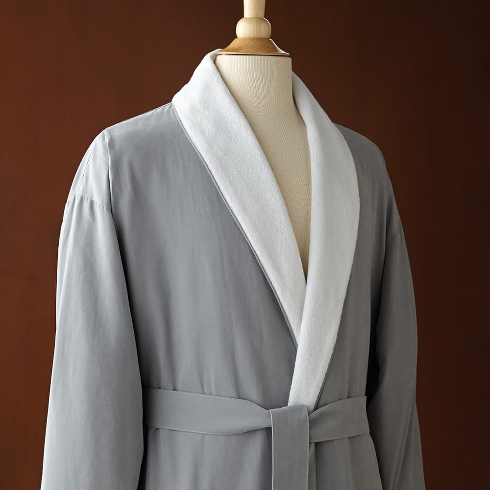 Le Montreux OSFM Shawl Collar Robe, Grey, 100% Polyster