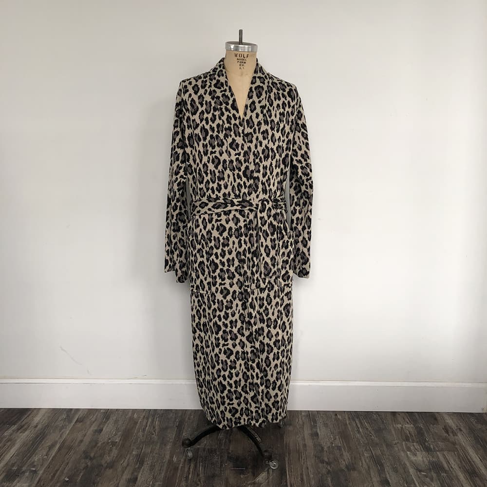Leopard Jacquard Standard Size Robe, 67% Poly 32% Rayon 1% Spandex