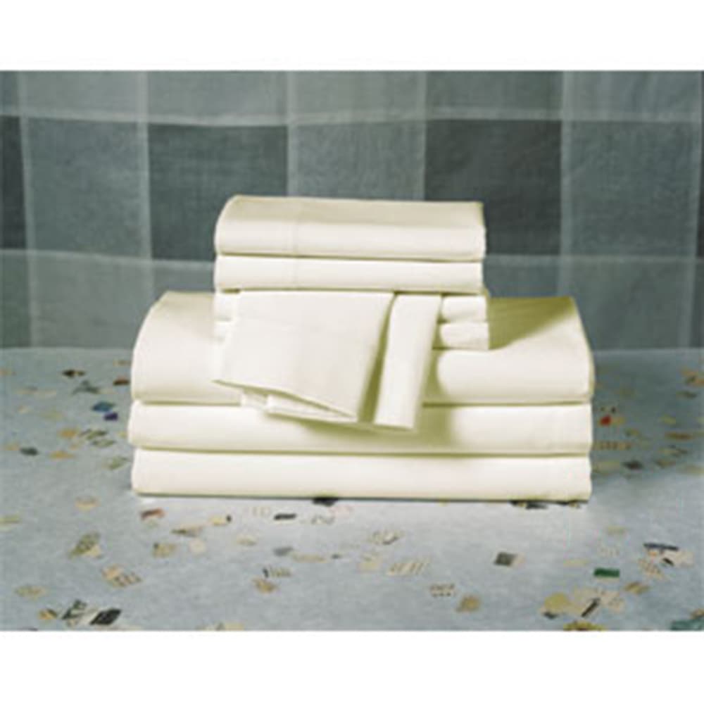 Registry 200 Thread Count Plain Weave Mercerized 60% Cotton 40% Polyester Fitted Sheet, Bone