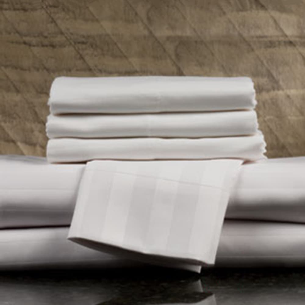 Registry 200 Thread Count Tone-on-Tone 60% Cotton 40% Polyester Flat Sheet, White