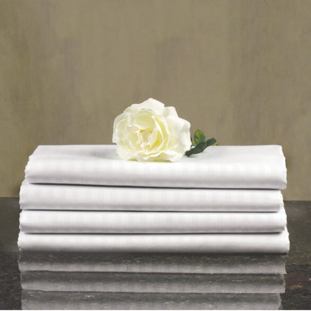 Registry Signature Performance Tone on Tone 70% Cotton 30% Polyester Flat Sheets, White