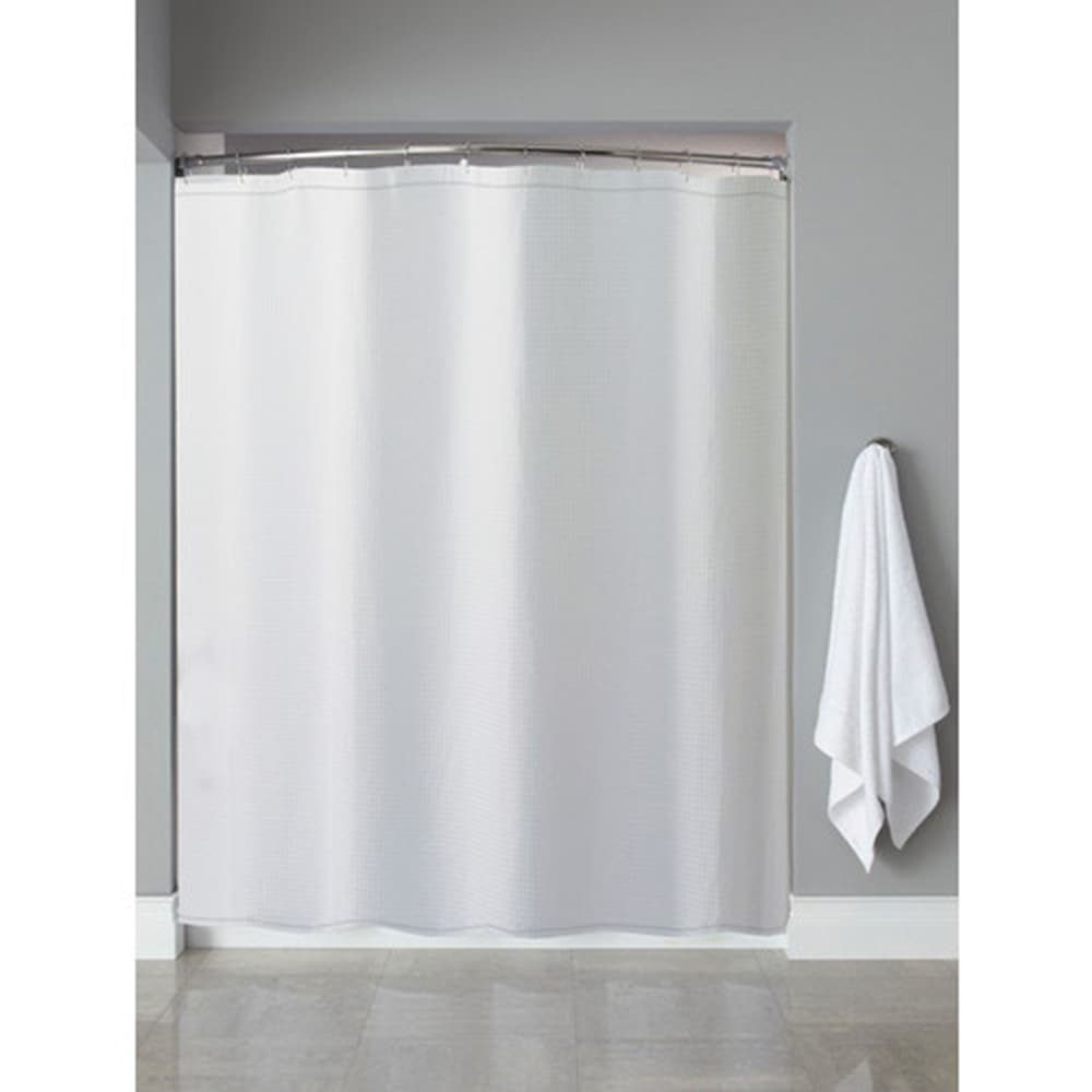 Hooked Waffle Weave Shower Curtain, White, 72 x 72