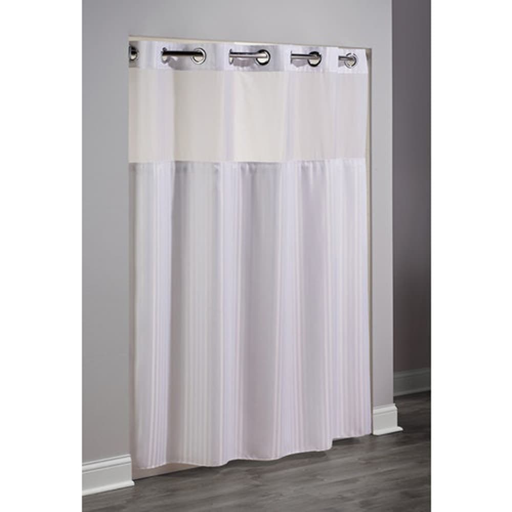 Hookless Double H Chevron Shower Curtain, 71x77, White