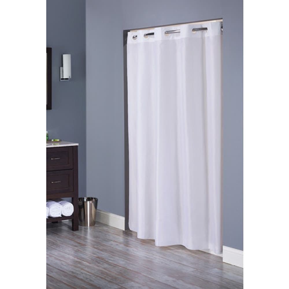 Hookless Englewood Shower Curtain, White, 71 W x 77 L