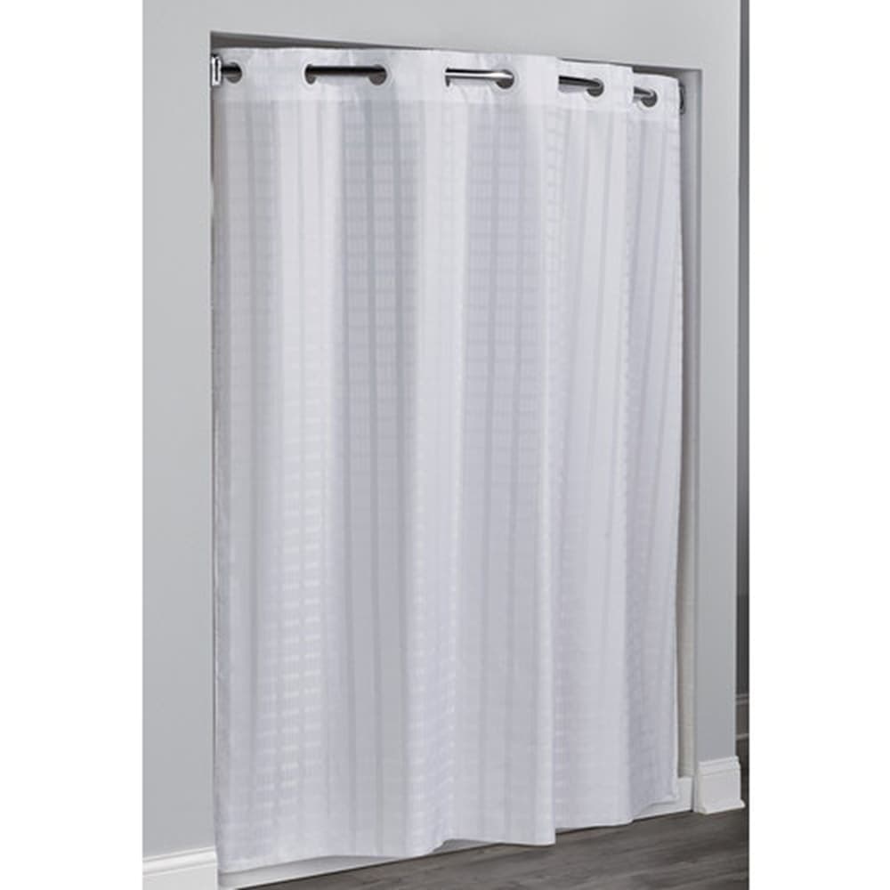 Hookless Litchfield Waffle Weave Shower Curtain, 71 x 74, White