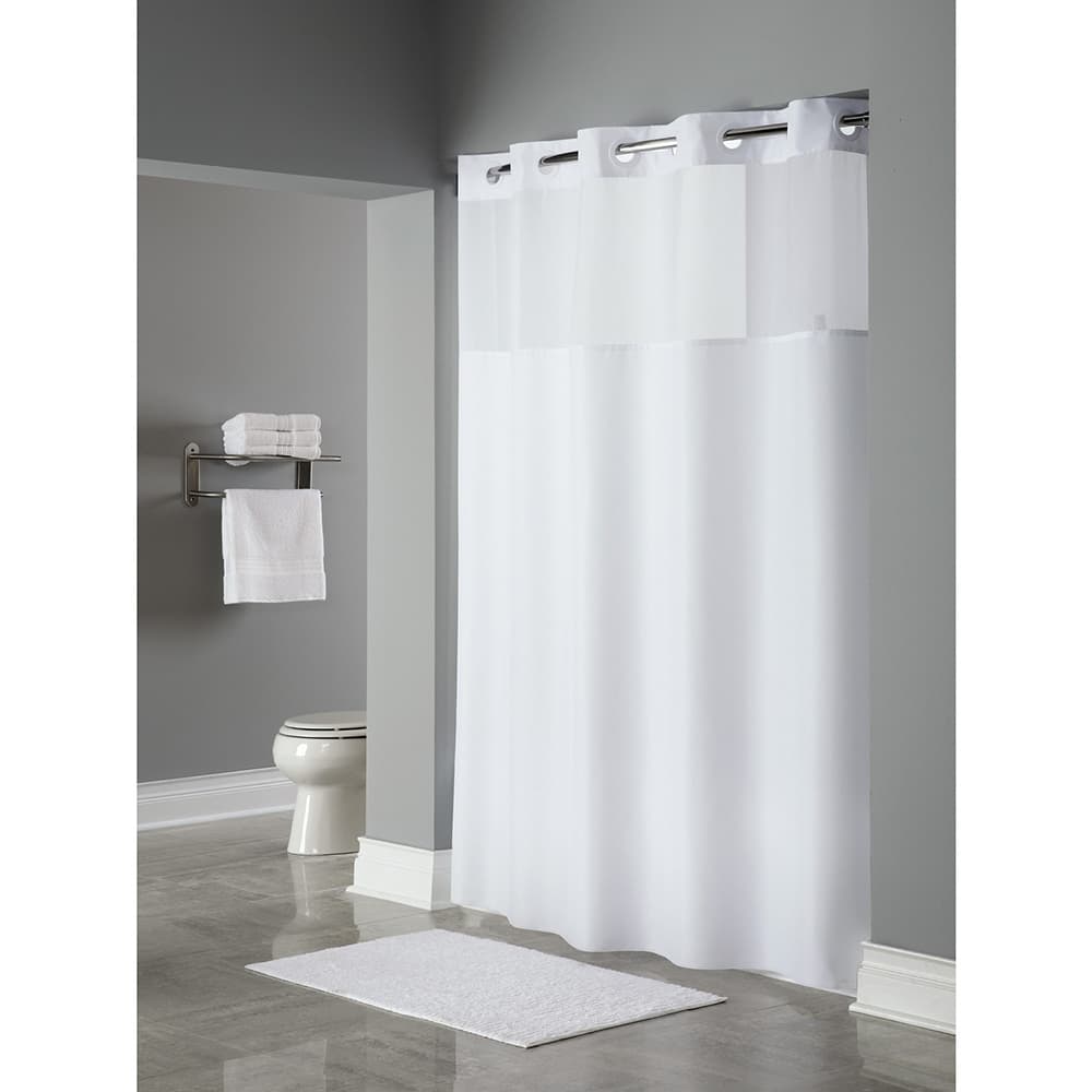 Hookless Mystery Shower Curtain, White, 71 x 77