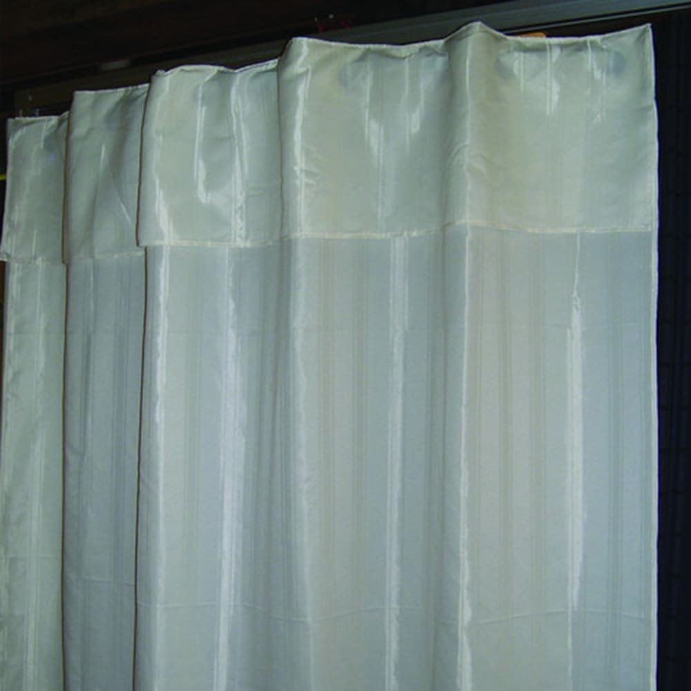 Hookless Striped Shower Curtain, Beige, 71 x 78