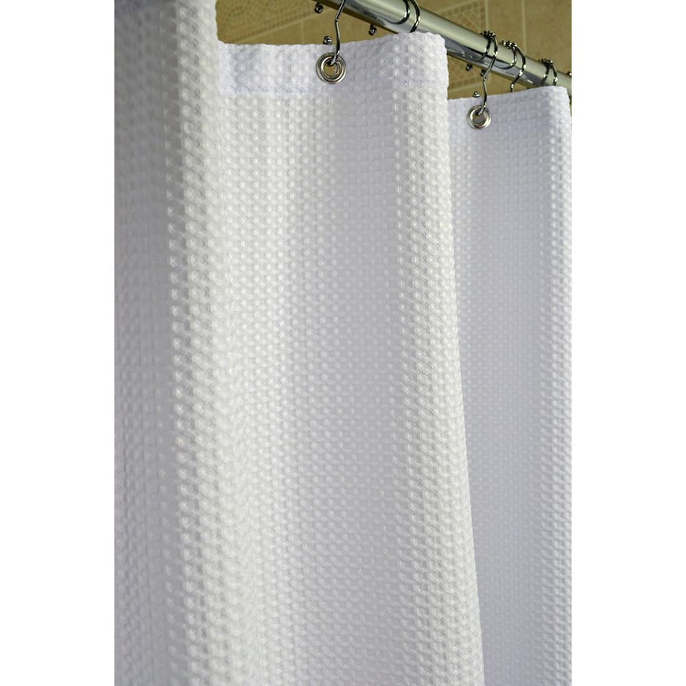 Kartri Supreme Waffle Weave Shower Curtain, 72 x 72, White