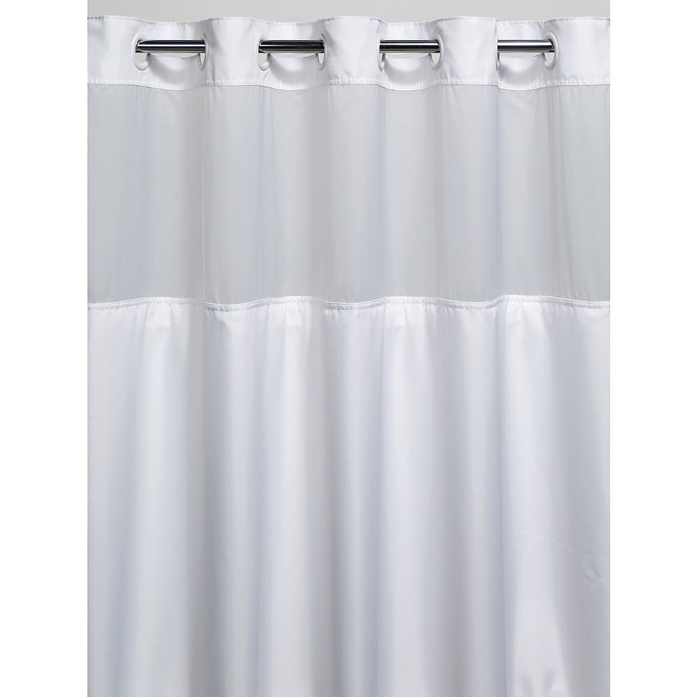 Registry Hook-Free Plain Weave Windowed Shower Curtain, 71x74, White