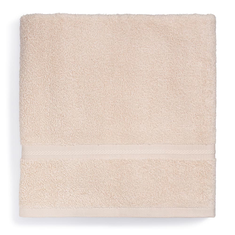 Registry Gold Dobby Border Bath Towel, Beige