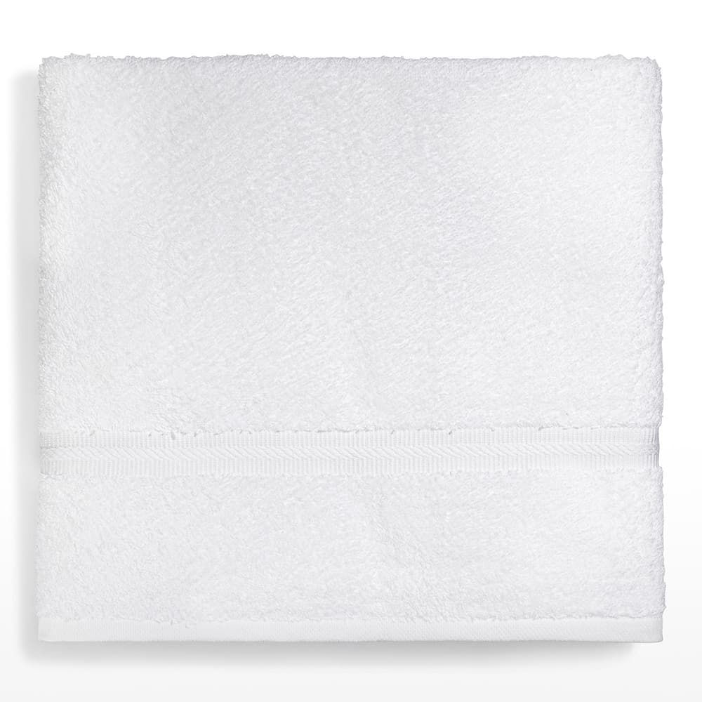 Registry Gold Dobby Border Bath Towel, White