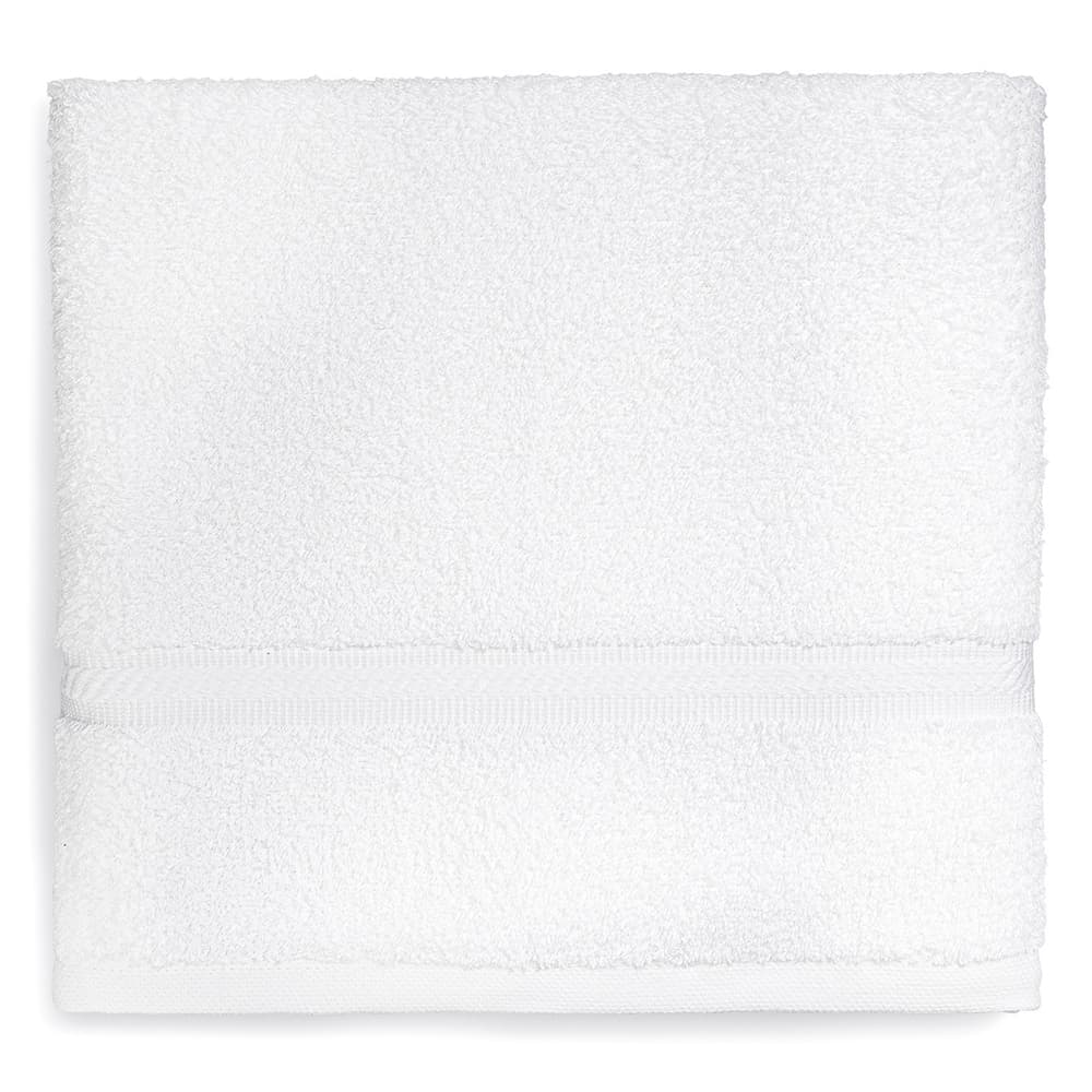 Registry Platinum Dobby Border Bath Towel, White