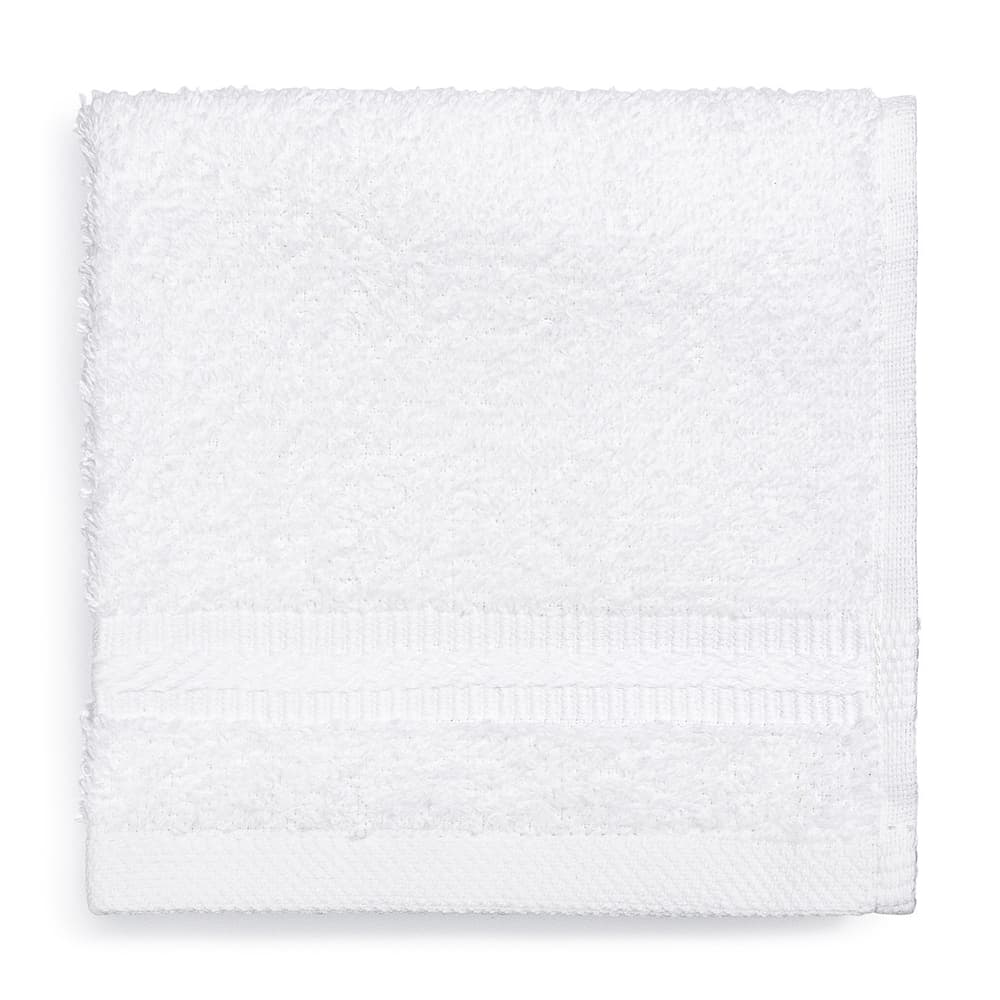 Registry Platinum Dobby Border Wash Cloth, White