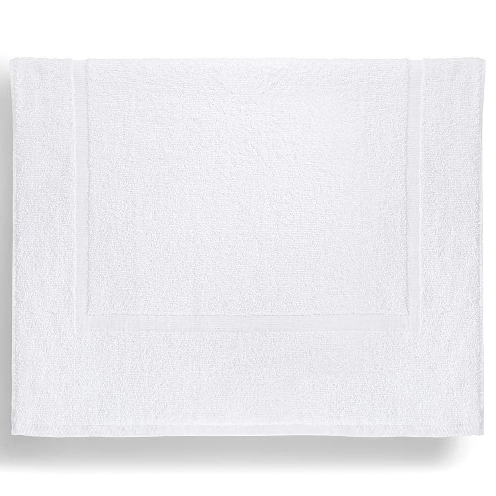 Registry Ring Spun Combed Bath Mat With Dobby Border, White
