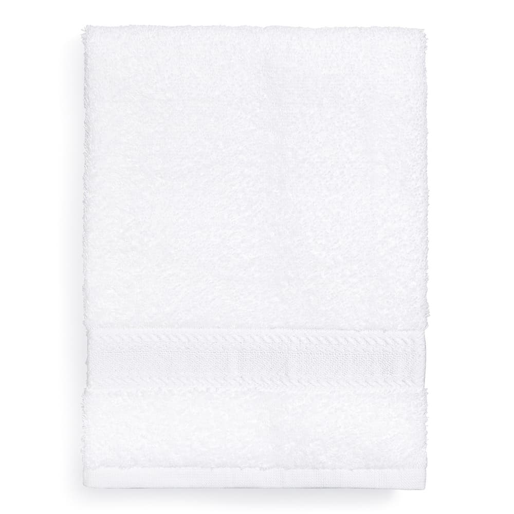 Registry Ring Spun Combed Dobby Border Hand Towel, White