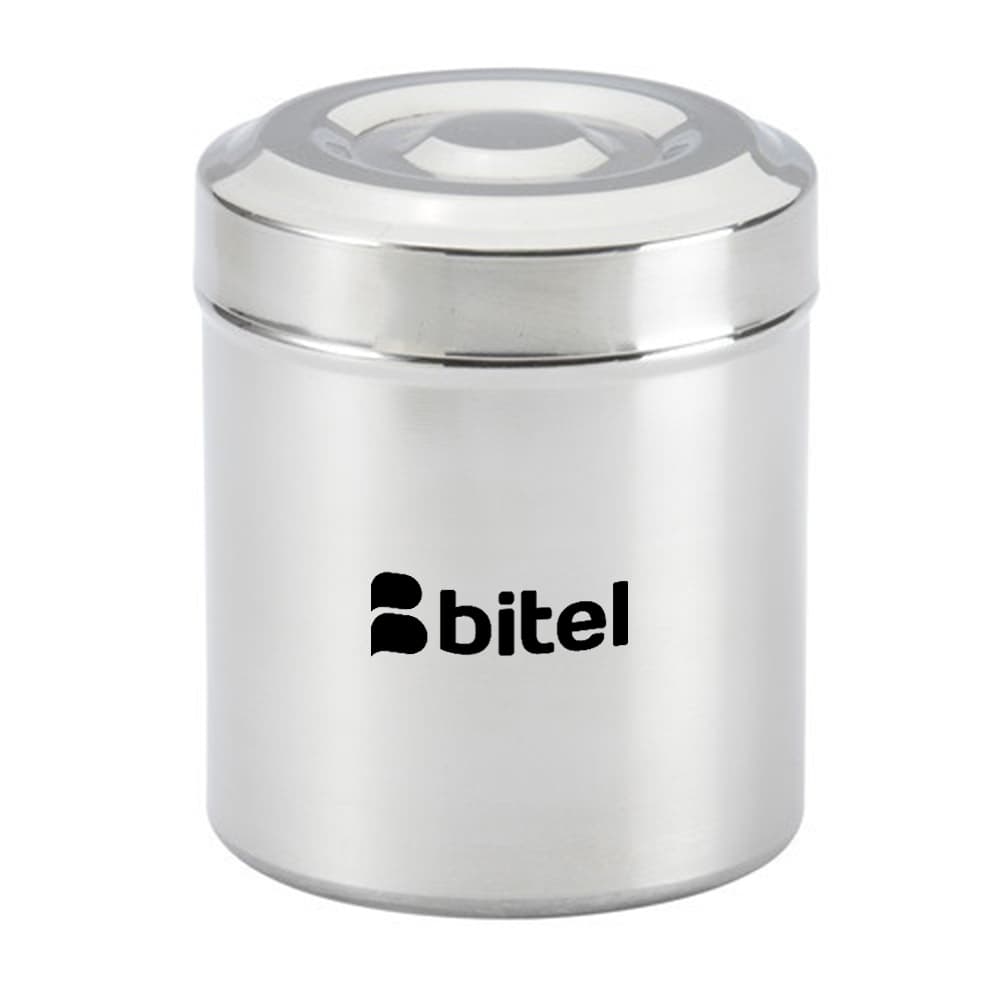 Focus Basic Metal Cotton Ball Jar, Stainless Steel