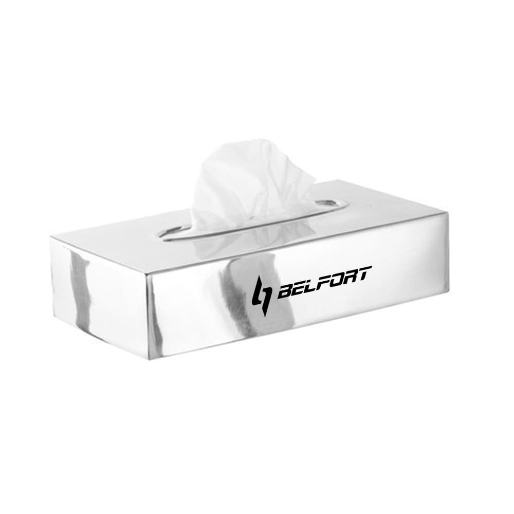 Focus Commercial Size Stainless Steel Tissue Box, Mirror Finish