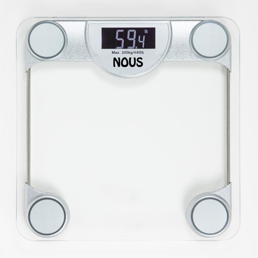 Registry Lighted Square Bathroom Scale, Glass