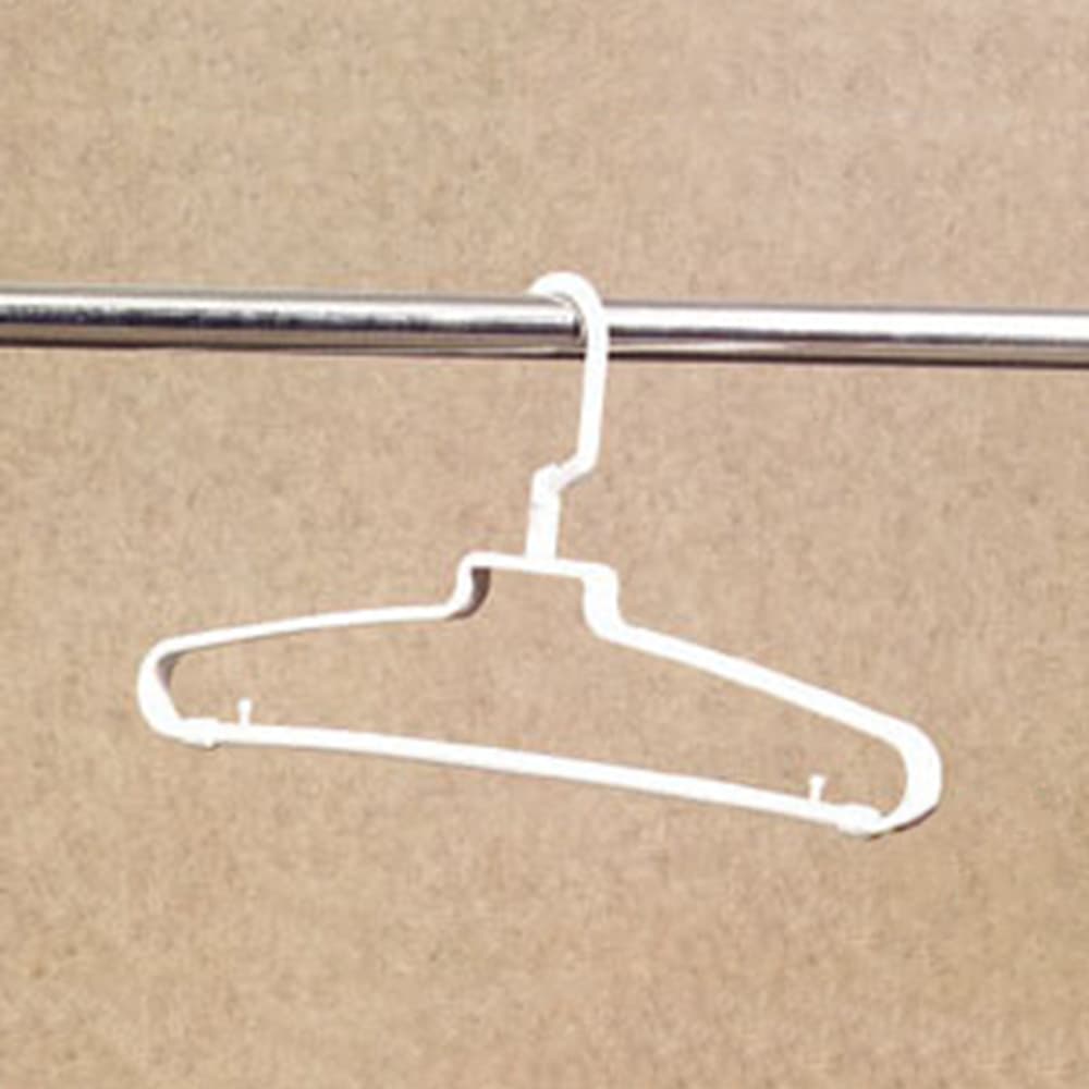 Heavy-Duty Plastic Open Hook White Hangers, Women's