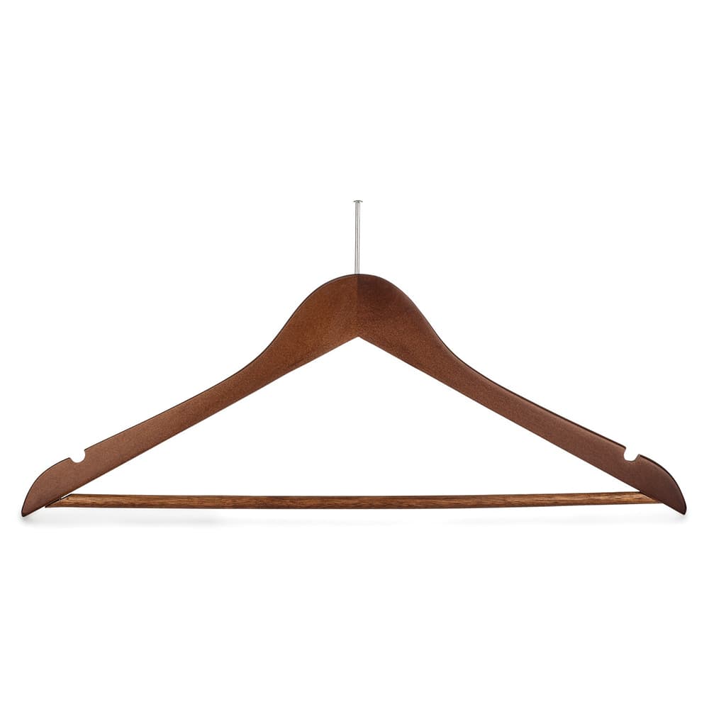 Registry Men's Wood Hanger, Ball Top, 18 W x 0.5 D, Medium Oak