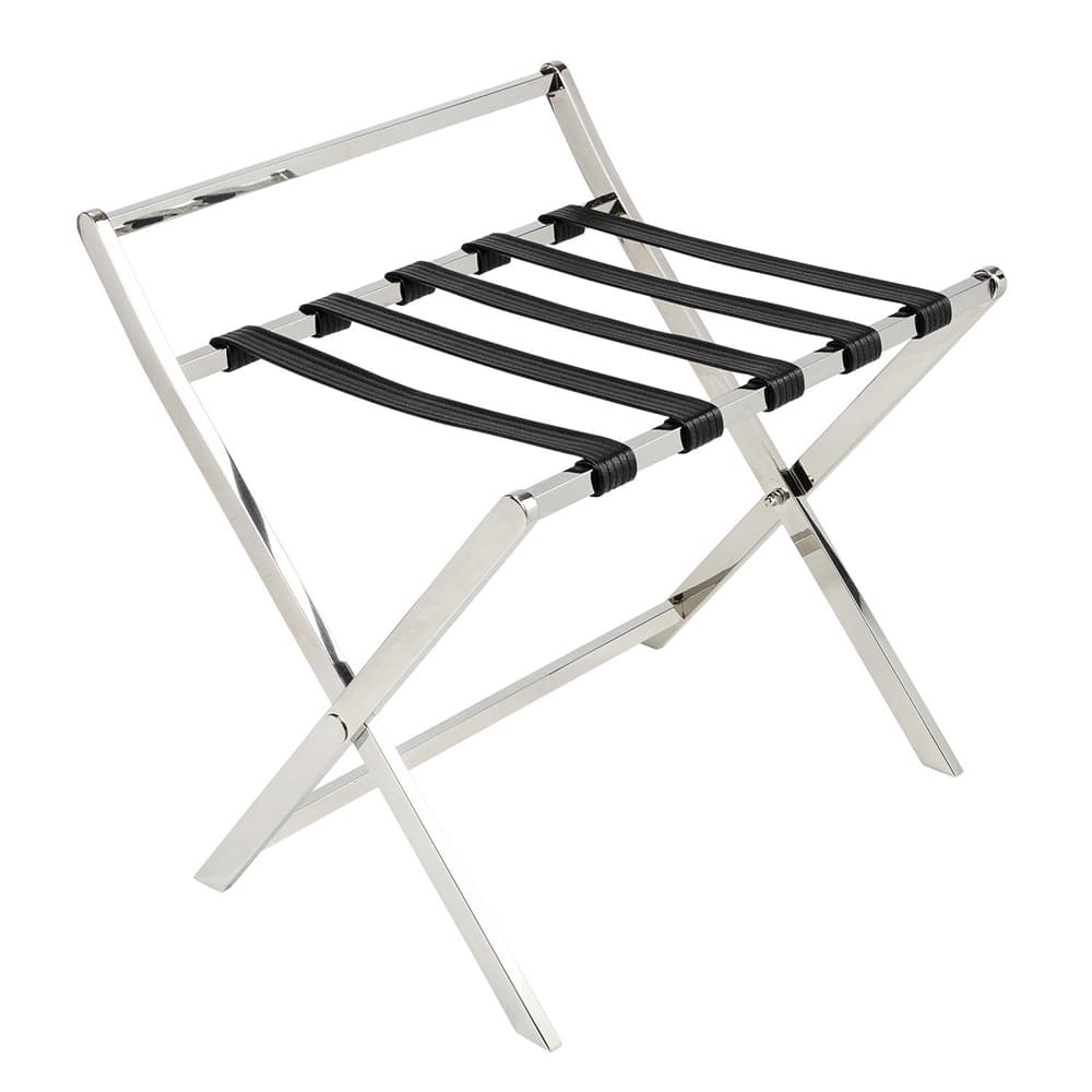 Registry Metal Luggage Rack with Backrest, 23.6  x 22.6 x 23, Stainless Steel