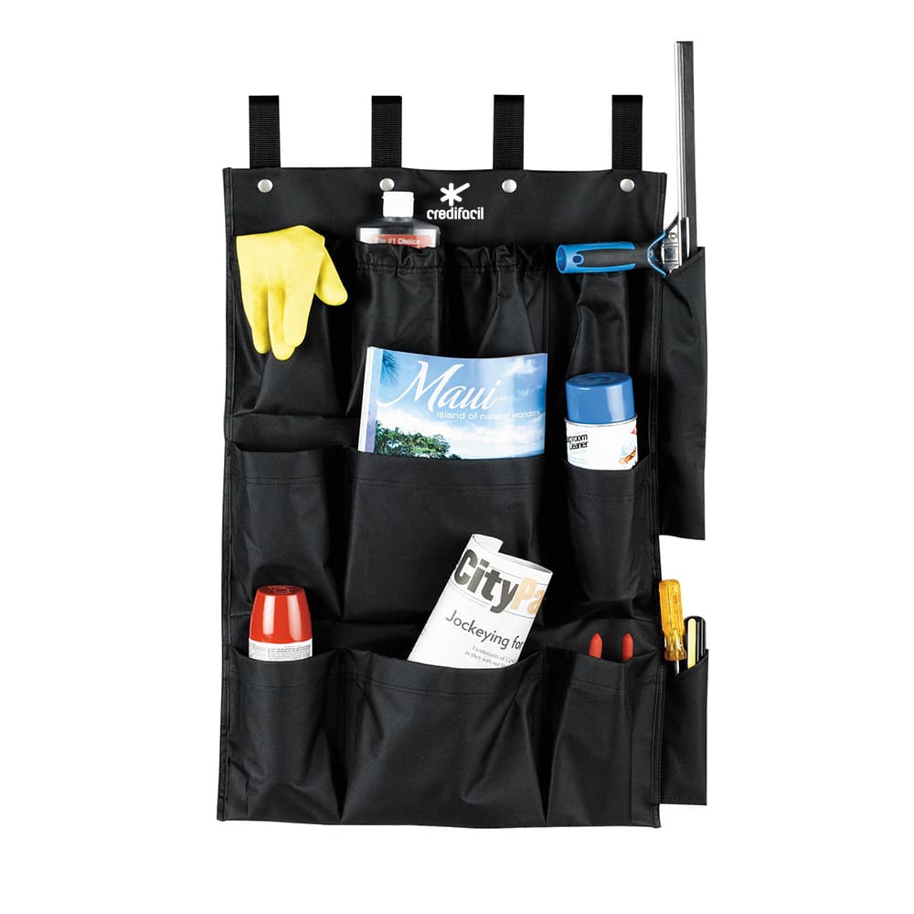 Registry Housekeeping Cart Caddy Bag, 12-Pocket, Black
