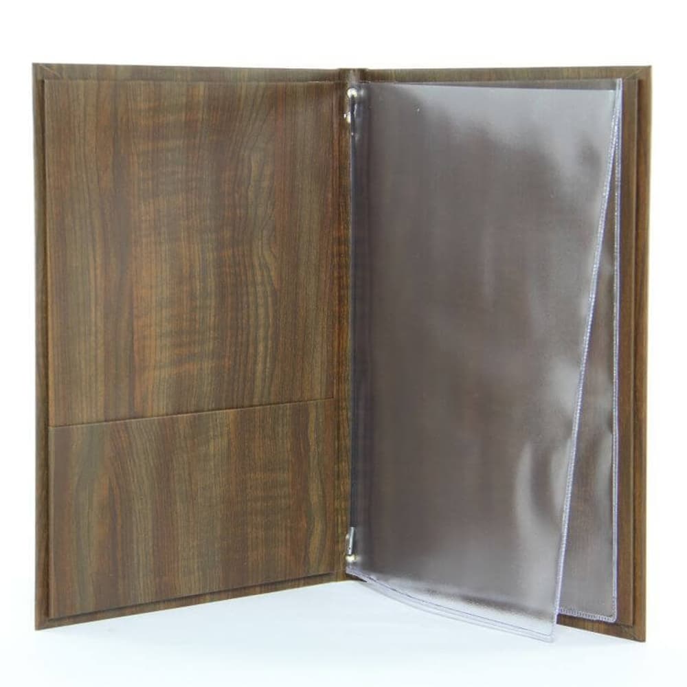 Hotel Guest Room guest information Two tone wood effect room folders