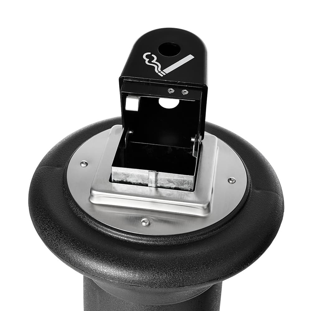 Rubbermaid Commercial Products Groundskeeper Smoking Station Receptacle, Black, Tuscan-Style