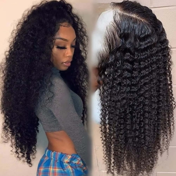 Natural Color Transparent Lace Curly Wig