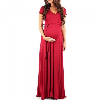 Long Length Maternity Maxi Dress